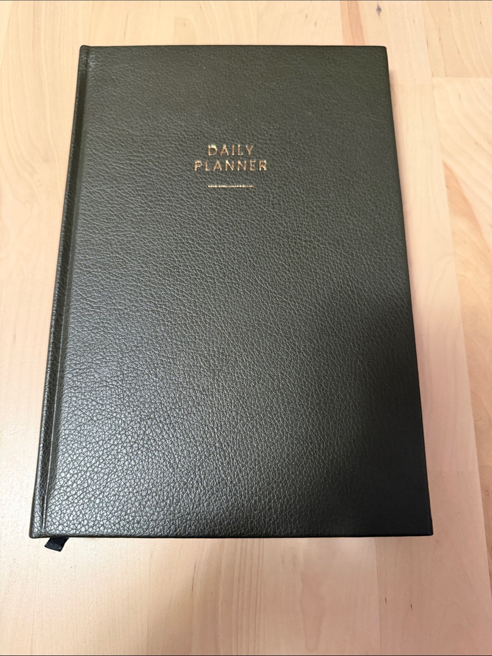 Undated Daily Planner Hardcover Notebook in Black
